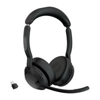 jabra evolve2 55 auriculares estereo inalambricos con tecnologia jabra air comfort microfonos con cancelacion de ruido y anc para plataformas uc como zoom y google meet negro