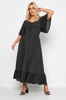 limited collection vestido largo negro con manga angel mujer curvy y tallas grandes limited collection