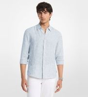 michael kors para hombre cs64005gxe camisa de lino azul xl casual manga larga