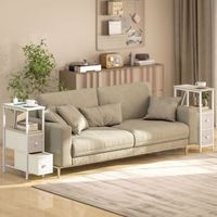 mesas auxiliares de melamina acero homcom 20x40x63 cm natural