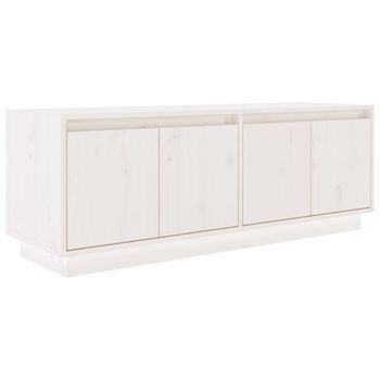 Mueble De Tv | Mueble De Salón | Gabinete De Tv De Madera Maciza De Pino Blanco 110x34x40 Cm