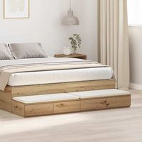 cajones de cama - mueble de dormitorio - madera - roble artesanal 150x365x165cm