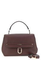 bolso de mano con solapa efecto piel con grano y costura gruesa decorativa bordeaux taglia unica