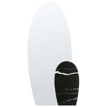 Espejo De Pared De Estilo Moderno En Color Negro Con Efecto Porcelana 58 X 120 Cm Vierzon