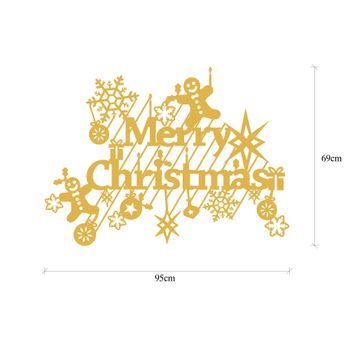 Decoración Pared De Metal Xmasgold-23 Oro 95x69 Cm