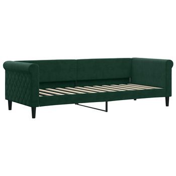 Cama Para Adulto | Cama Individual | Sofá Cama Sin Colchón Terciopelo Verde Oscuro 80x200 Cm