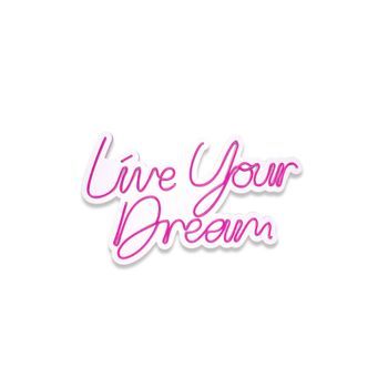 Iluminación Led Decorativa De Plástico Live Your Dream Rosa 30x53x2 Cm