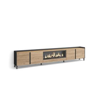 Mueble Tv Alfarnate-02 Con Chimenea Eléctrica Y Almacenaje