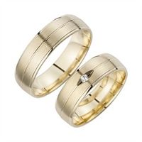 alianzas oro amarillo con diamante ancho 6 mm