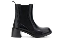 botines de piel con elastico black 39