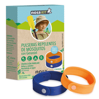 nosa pulsera repelente mosquitos color azul y naranja 2 uds