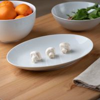fuente oval 38 x 24 cm porcelana blanco