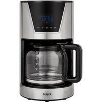 tower t13010 filter coffee machine - silver silver