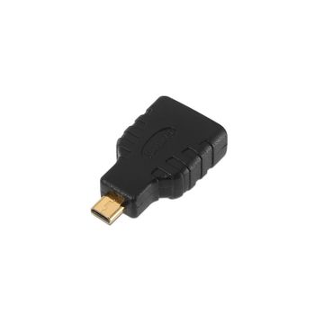 Adaptador HDMI AISENS A121-0125 HDMI Hembra a Micro HDMI Macho Blindado Oro 24K Negro