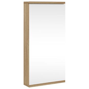 Mueble De Baño De Esquina Con Espejo Roble 30x24x60 Cm Vidaxl