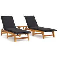 set de muebles de jardin 3 piezas  mobiliario de jardin ratan sintetico madera acacia