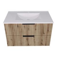 mueble de bano con lavabo veppenssan 81x47x52 cm - efecto roble encasa