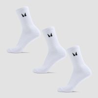 mp unisex crew socks 3 pack - white - uk 6-8