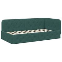 cama individual  cama para adulto  estructura de cama en esquina verde oscuro 90 x 200 cm