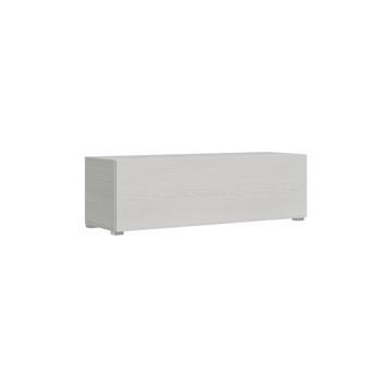 Mueble Tv Abatible Con Paso De Cables L.133,6 H.40 P.39,2 Con Patas Fresno Blanco