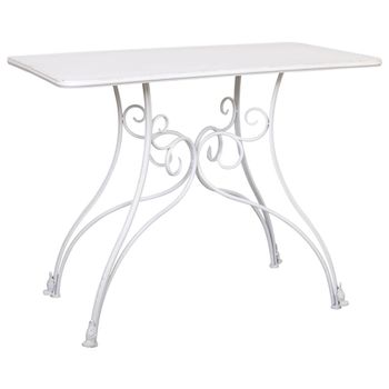 Recibidor-consola de metal envejecido blanco 100x52x76