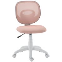 homcom silla de oficina ergonomica con respaldo en c altura regulable rosa