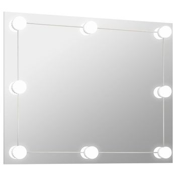 Espejo De Pared Sin Marco Con Luces Led Rectangular De Vidrio Vidaxl
