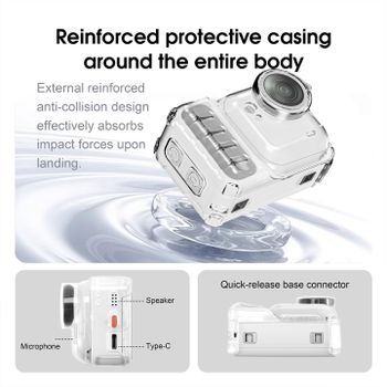 Accesorios de cámara STARTRC, funda protectora de TPU para Insta360 Go Ultra, cubierta corporal con cuerda antipérdida