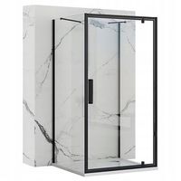 cabina de ducha adosada a la pared rea rapid swing black 80x90