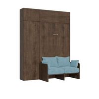 cama plegable kentaro de 120 cm tamano queen con sofa y muebles de nogal azul claro