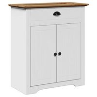 armario de lavabo  mueble de lavabo de bano bodo blanco y marron 70x35x80 cm