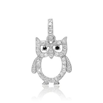 Colgante búho plata 925 circonitas