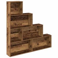 estanteriarlibreriararmario de libros madera de ingenieria madera envejecida 157x24x160 cm