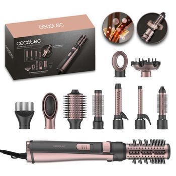 Cepillo De Aire Moldeador Con 10 Cabezales Ceramiccare 10in1 Airbrush Gyro. 1100w, Función Rotativa, Tecnología Iónica Cecotec