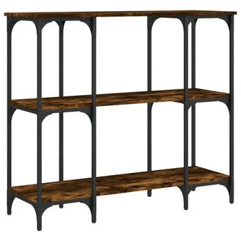 Mesa Consola Madera De Ingeniería Roble Ahumado 102x35x90 Cm Vidaxl
