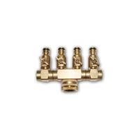 conector cuadruple de laton con griforosca hembra 34 - 4 conectores