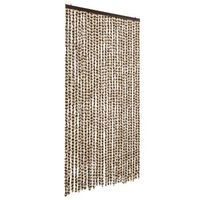 cortina antimoscas chenilla beige y marron 118x220 cm