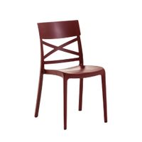 conjunto de 6 sillas de resina para interior o exterior rojas merlot