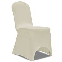 fundas elasticas para sillas color crema 100 unidades vidaxl