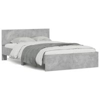 estructura de cama con cabecero gris hormigon 120x200cm vidaxl
