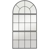 homcom espejo de pared 76x149 cm 3 piezas espejo de recibidor con marco de metal en forma de ventana para salon negro
