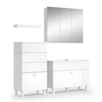 conjunto de muebles de bano sola 3 piezas con mueble alto vicco