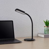 lampara de mesa led de plastico negro