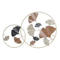 decoracion pared metal 1035x7x67 hojas terracota