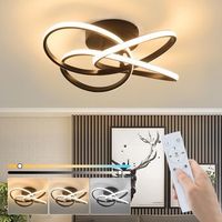 lampara de techo led moderna con diseno floral negro 28 w blanco calido 3000 k para cocina zmh