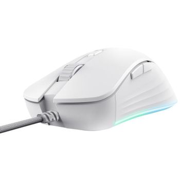 Trust GXT924W YBAR Plus Ratón Gaming RGB 25600 DPI Blanco