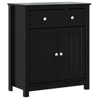 mueble de bano  armario de bano berg madera maciza de pino negro 695x34x80 cm