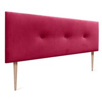 dhome cabecero de terciopelo liso con botones 145x115 con patas camas 120135140 - rojo