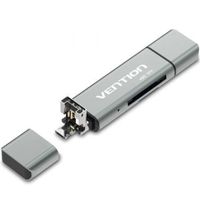 lector de tarjetas vention ccjh0 usb 20usb-cmicro aleacion aluminio 256gb gris