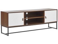 mueble tv  marron oscuro blanco